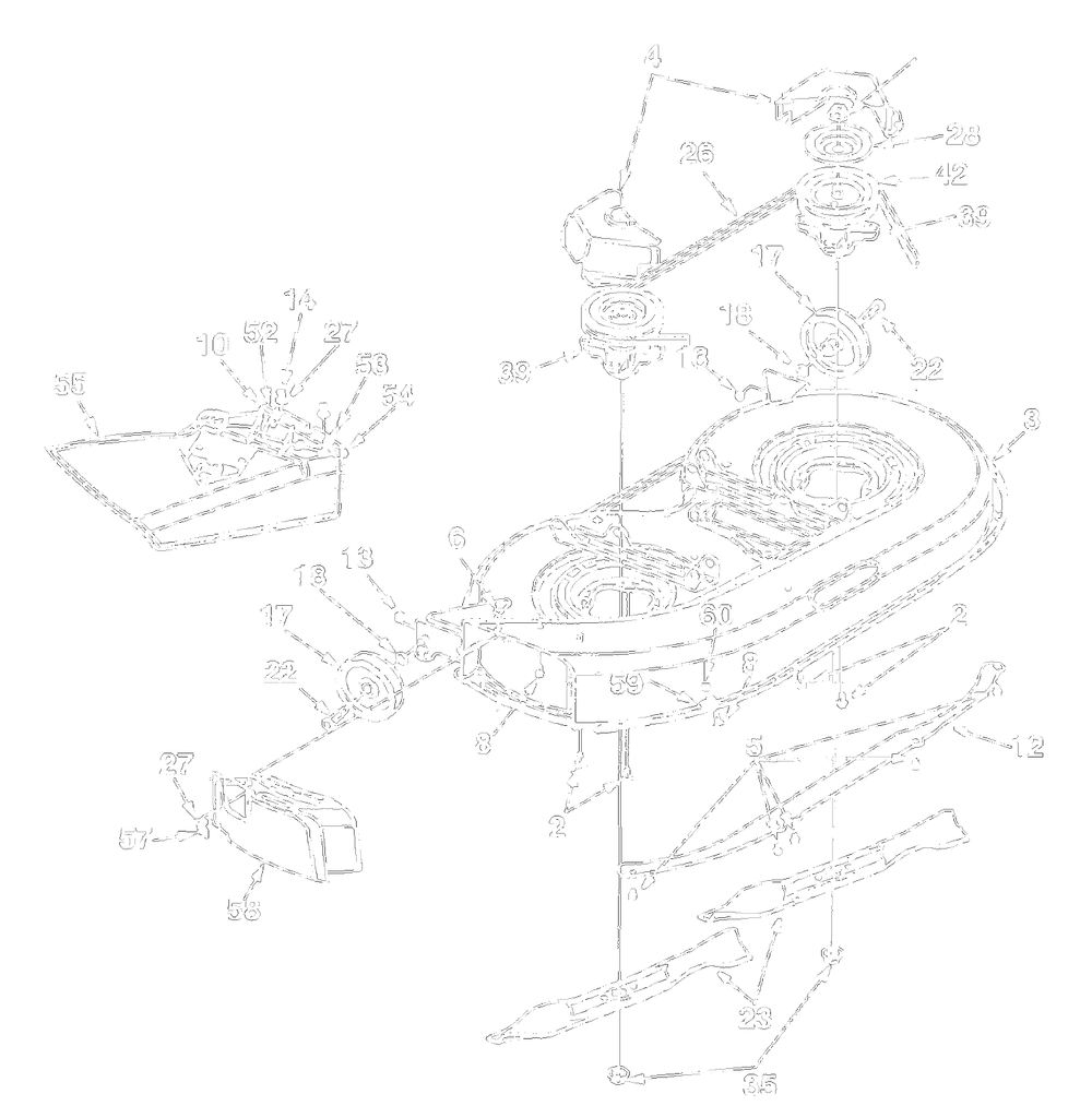 Deck Assembly G Diagram and Parts List for 13AM675G062 2001 Yard Machines Lawn Tractor